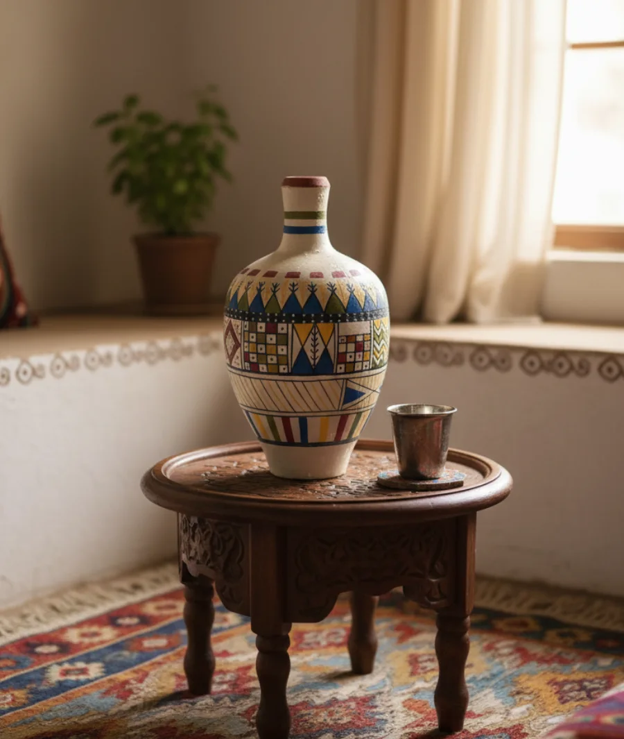 مزهرية فخارية مزخرفة